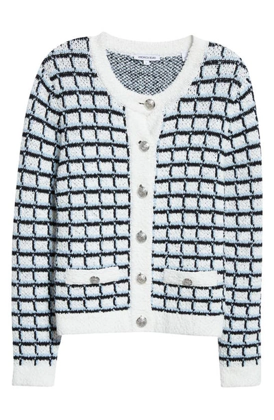 Shop Veronica Beard Lavigne Check Organic Cotton Cardigan In Ivory Multi