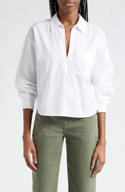 Veronica Beard Khai Cotton-blend Poplin Shirt In White