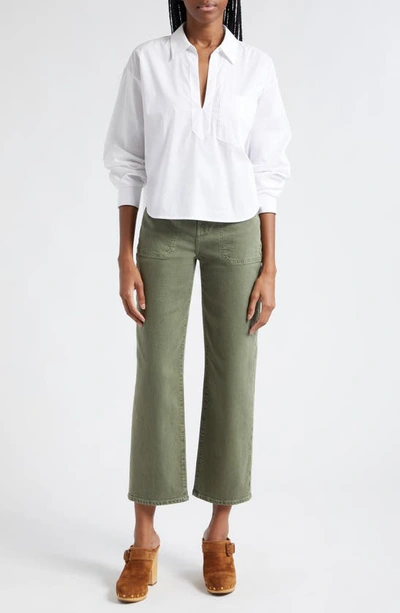 Veronica Beard Khai Cotton-blend Poplin Shirt In White