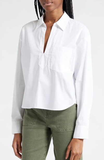 Veronica Beard Khai Cotton-blend Poplin Shirt In White