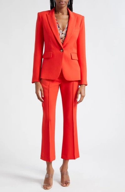 Veronica Beard Tani Straight Cropped Pintuck Pants In Flame