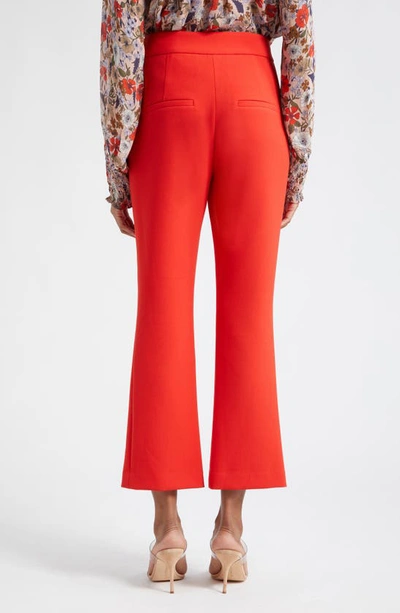 Veronica Beard Tani Straight Cropped Pintuck Pants In Flame
