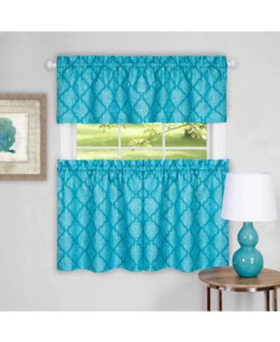 Shop Achim Colby Window Curtain Tier Valance Sets In Turquoise