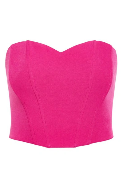 Shop City Chic Alexis Strapless Corset Top In Lipstick Pink