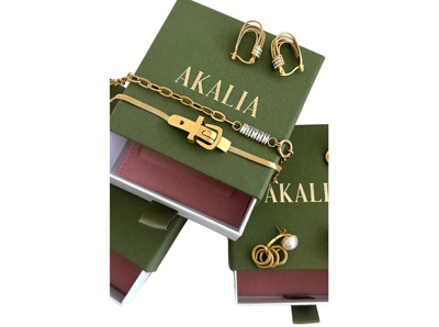 Shop Akalia Waterproof Love Me Harder Belt Bracelet In Gold