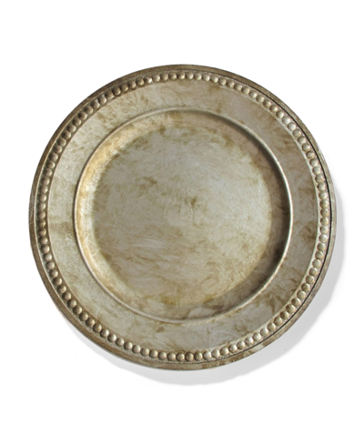 American Atelier Serveware Round Beaded Charger Plate 14" In Silver