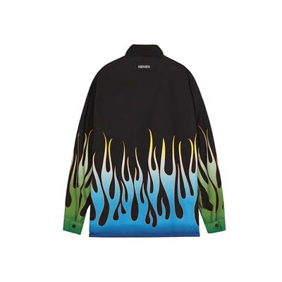 Kenzo Flame Print Reversible Jacket Men In Black
