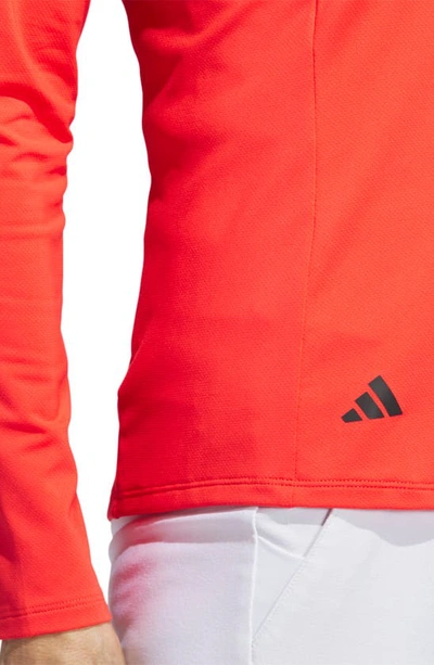 Shop Adidas Golf Performance Quarter Zip Golf Pullover In Bright Red
