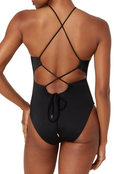 Shop Andie The Saidia Long Torso One-piece Swimsuit In Black