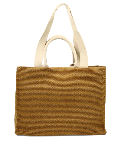 Shop Marni Tote In Raffia Effect Fabric