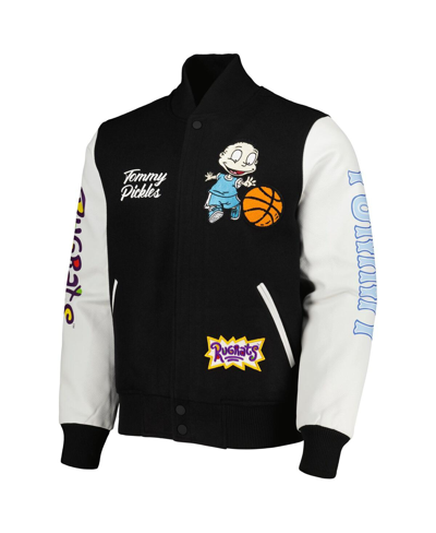 Shop Freeze Max Men's  Black, White Rugrats Tommy Basketball Full-zip Varsity Jacket In Black,white