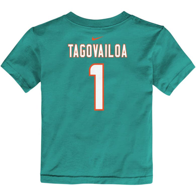 Shop Nike Toddler  Tua Tagovailoa Aqua Miami Dolphins Player Name & Number T-shirt