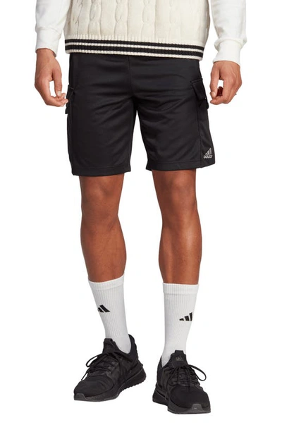 Shop Adidas Originals Tiro Aeroready Recycled Polyester Cargo Shorts In Black/ White
