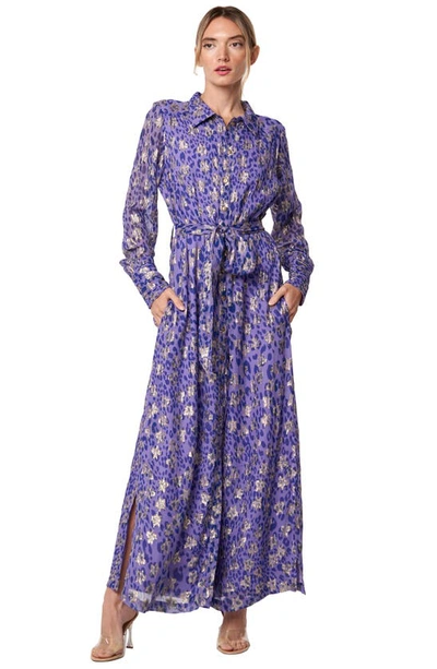 Shop Ciebon Jynai Long Sleeve Shirtdress In Lavender