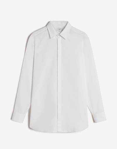 Shop Dunhill Cotton Diamond Texture Formal Shirt In White