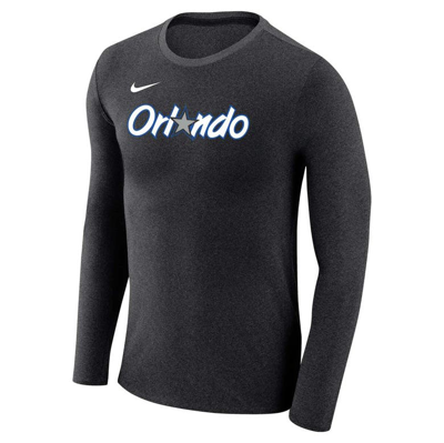 Shop Nike Black Orlando Magic Classic Edition Marled Long Sleeve T-shirt