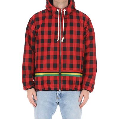 Shop Palm Angels Checked Windbreaker Jacket