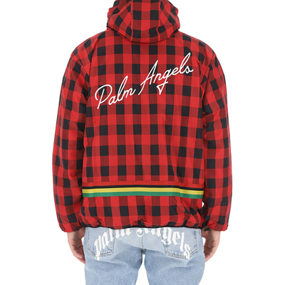 Shop Palm Angels Checked Windbreaker Jacket