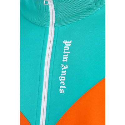 Palm Angels Color-block Track Jacket In Multicolor Polyester In Green