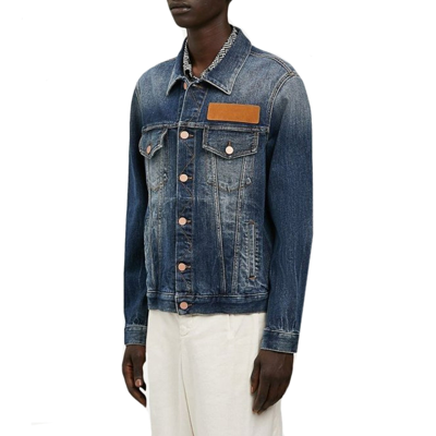 Palm Angels Embroidered Palm Tree Denim Jacket