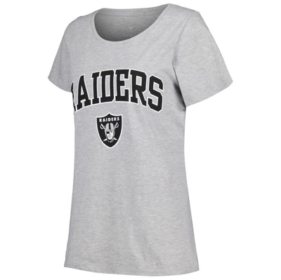 Shop Fanatics Branded Heather Gray Las Vegas Raiders Plus Size Arch Over Logo T-shirt