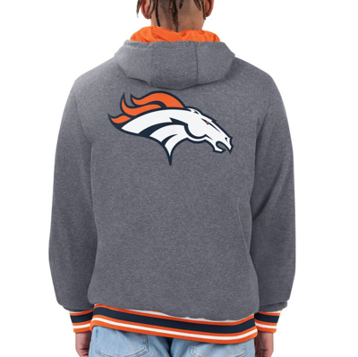 Shop G-iii Sports By Carl Banks Orange/navy Denver Broncos Commemorative Reversible Full-zip Jacket