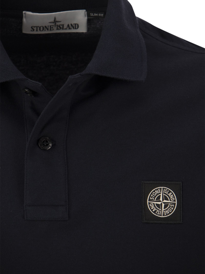 Shop Stone Island Slim Cotton Polo Shirt