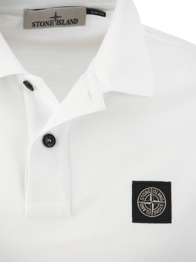 Shop Stone Island Slim Cotton Polo Shirt