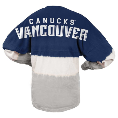 Shop Spirit Jersey Fanatics Branded Blue/gray Vancouver Canucks Ombre Long Sleeve T-shirt