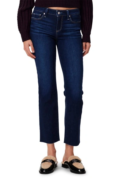 Shop Paige Amber Raw Hem Straight Leg Ankle Jeans In Profound