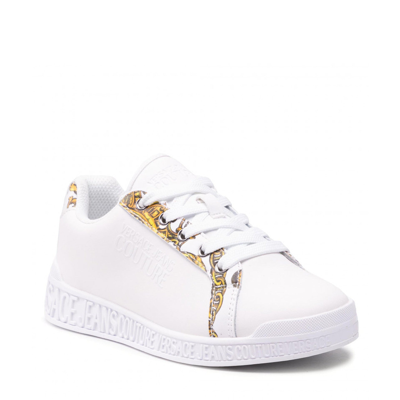 Shop Versace Jeans Couture Logo Leather Sneakers