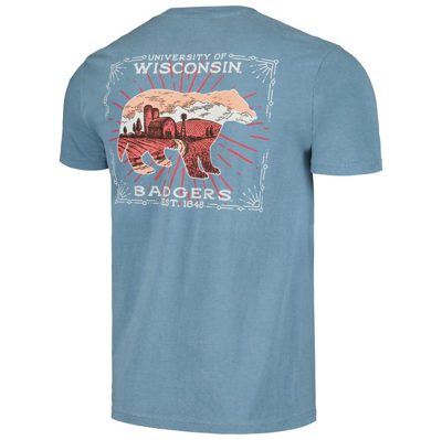 Shop Image One Light Blue Wisconsin Badgers State Scenery Comfort Colors T-shirt