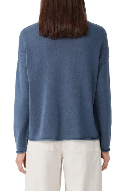 Shop Eileen Fisher Boxy Crewneck Pullover In Twilight