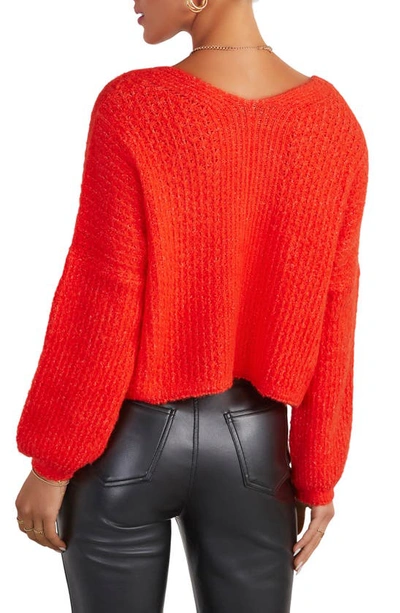 Shop Vici Collection Egremont V-neck Crop Sweater In Orange