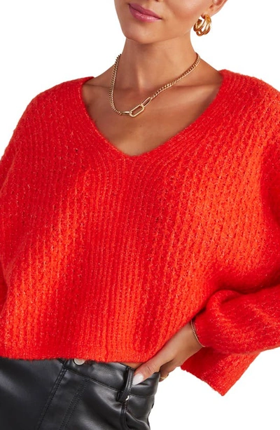 Shop Vici Collection Egremont V-neck Crop Sweater In Orange
