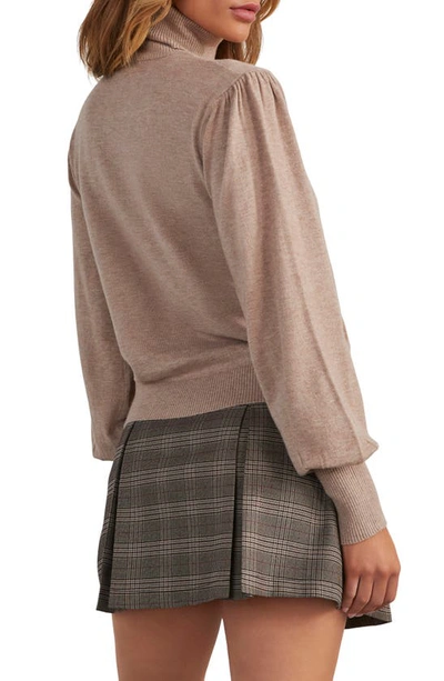 Shop Vici Collection Raisman Blouson Sleeve Turtleneck Sweater In Taupe