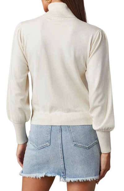 Shop Vici Collection Raisman Blouson Sleeve Turtleneck Sweater In Oat