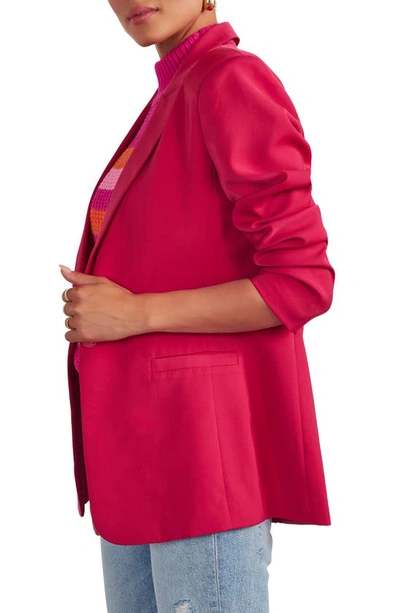 Shop Vici Collection Standards Solid One-button Blazer In Berry