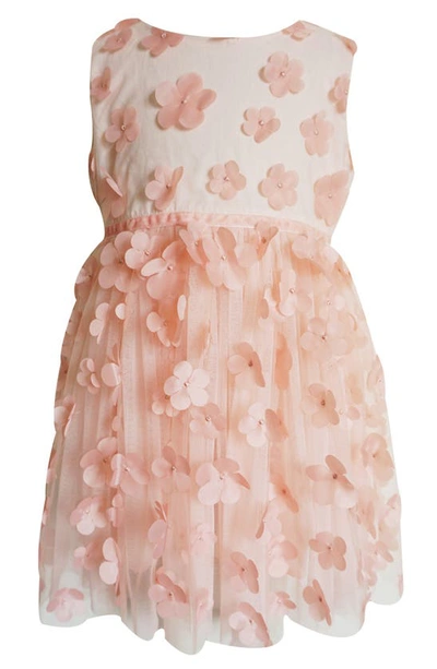 Shop Popatu 3d Flower Tulle Dress In Peach