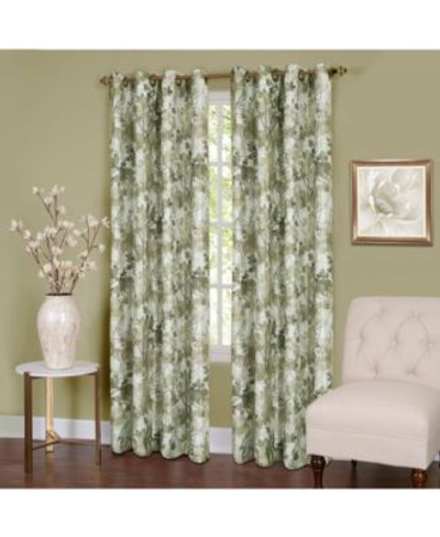 Shop Achim Tranquil Lined Grommet Window Curtain Panels In Green