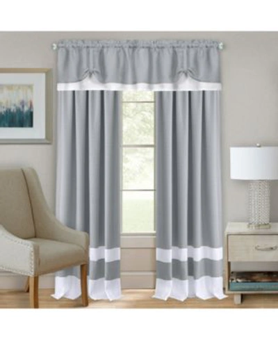 Shop Achim Darcy Rod Pocket Window Curtain Panels In Black,white