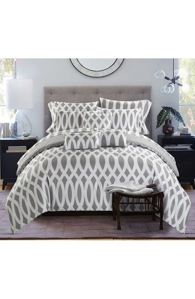 Shop Chic Dieren 8-piece Reversible Bedding Set In Grey