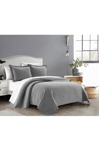 Shop Chic Aaron Textured Quilt 7-piece Bed In Grey