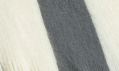 Shop Chic Sylvie Stripe Fringe Throw Blanket In Grey