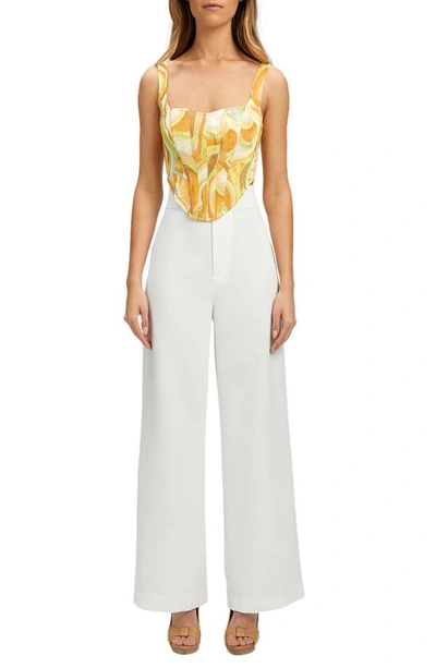 Bardot Tiani Swirl Print Corset Top In Yellow Swirl