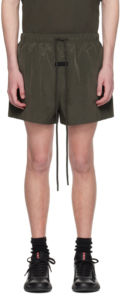 Shop Essentials Gray Drawstring Shorts In Ink