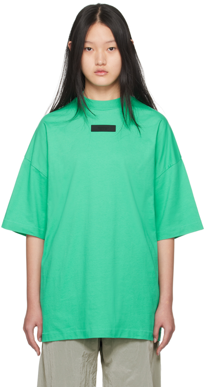 Shop Essentials Green Crewneck T-shirt In Mint Leaf