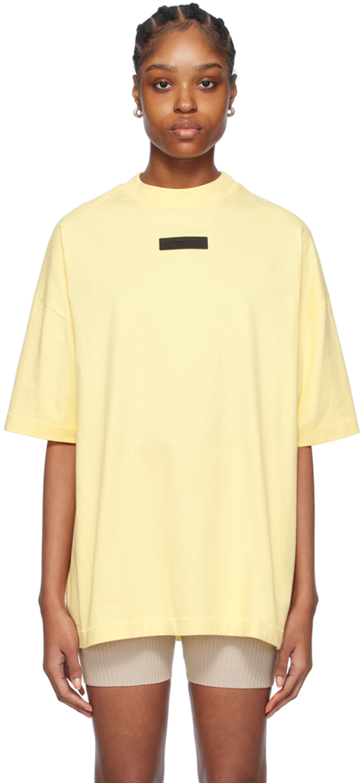 Shop Essentials Yellow Crewneck T-shirt In Garden Yellow