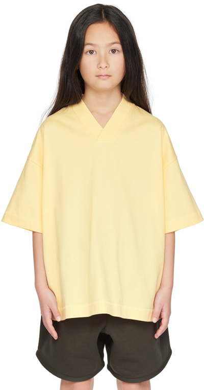 Shop Essentials Kids Yellow V-neck T-shirt In Garden Yellow