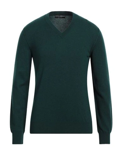 Shop Dolce & Gabbana Man Sweater Dark Green Size 38 Cashmere